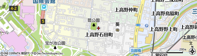 京都府京都市左京区上高野石田町周辺の地図