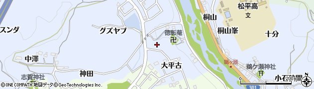 愛知県豊田市松平志賀町（コゼ）周辺の地図