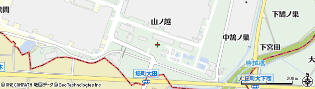 愛知県みよし市打越町（山ノ越）周辺の地図