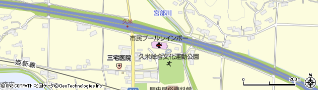 津山市　市民プールレインボー周辺の地図