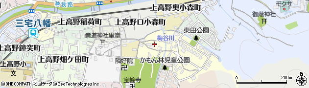 京都府京都市左京区上高野奥東野町周辺の地図