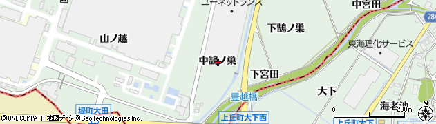 愛知県みよし市打越町中鵠ノ巣周辺の地図