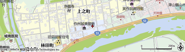 岡山県津山市中之町周辺の地図