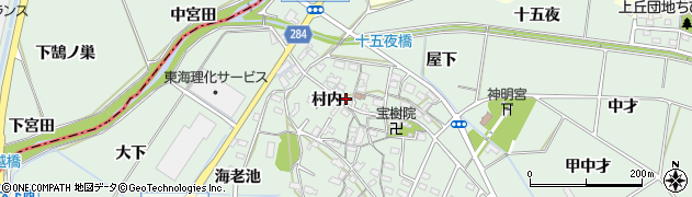 愛知県豊田市上丘町村内周辺の地図