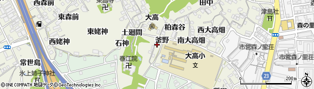 愛知県名古屋市緑区大高町（釜野）周辺の地図
