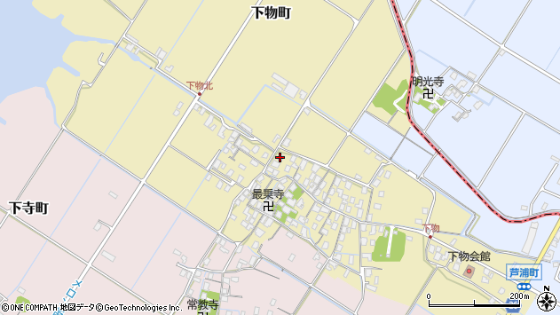 〒525-0001 滋賀県草津市下物町の地図