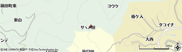 愛知県豊田市鍋田町サゝメ田周辺の地図