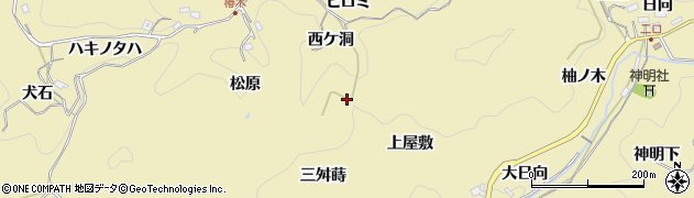 愛知県豊田市豊松町（三舛蒔）周辺の地図
