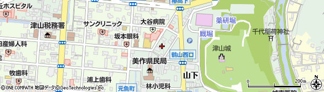 岡山保護観察所　津山駐在官事務所周辺の地図