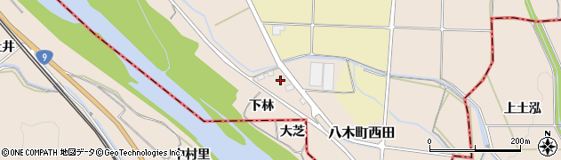 京都府南丹市八木町西田（下林）周辺の地図