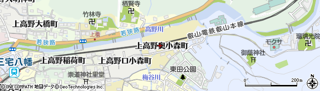 京都府京都市左京区上高野奥小森町周辺の地図