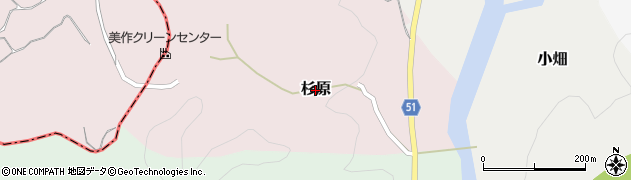 岡山県美作市杉原周辺の地図