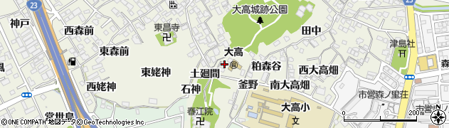 愛知県名古屋市緑区大高町向山周辺の地図