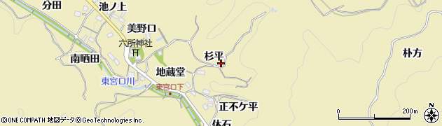 愛知県豊田市坂上町（杉平）周辺の地図