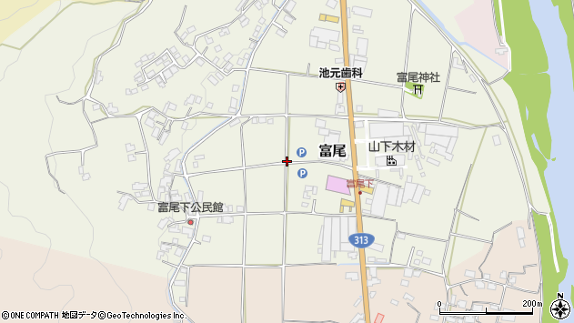 〒719-3203 岡山県真庭市富尾の地図