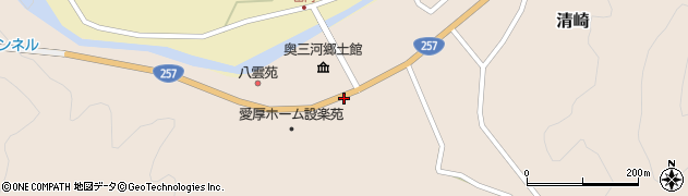 愛知県設楽町（北設楽郡）清崎（中田）周辺の地図