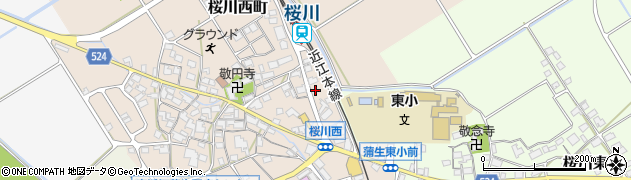 滋賀県東近江市桜川西町112周辺の地図