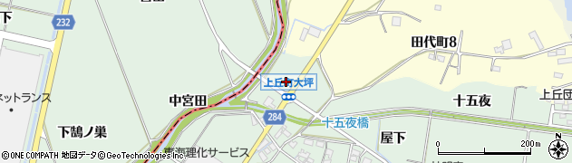 愛知県豊田市上丘町（大坪）周辺の地図