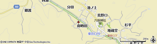 愛知県豊田市坂上町（南晒田）周辺の地図