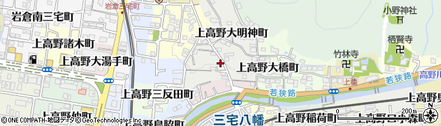 京都府京都市左京区上高野小野町周辺の地図
