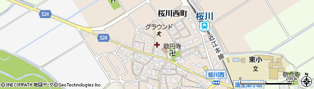 滋賀県東近江市桜川西町64周辺の地図