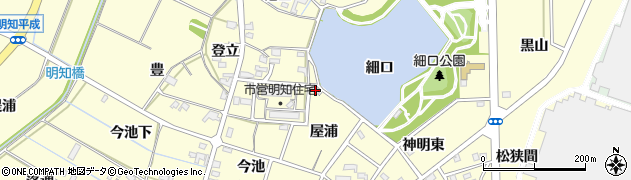 愛知県みよし市明知町（屋浦）周辺の地図
