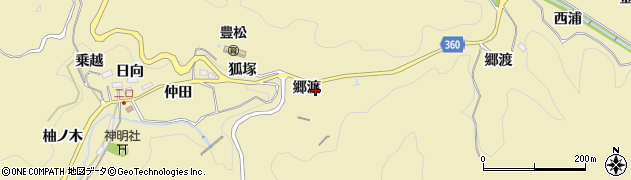 愛知県豊田市豊松町（郷渡）周辺の地図