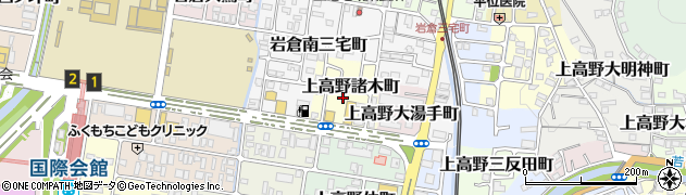 京都府京都市左京区上高野諸木町周辺の地図
