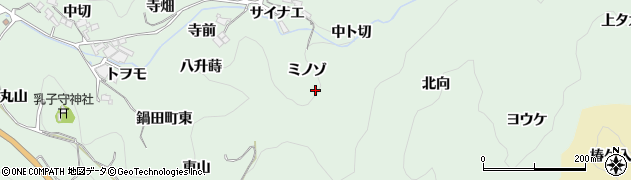 愛知県豊田市鍋田町ミノゾ周辺の地図