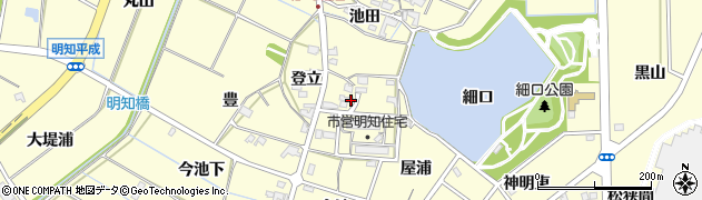 愛知県みよし市明知町（団子山）周辺の地図