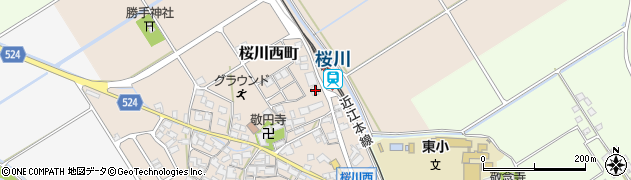 滋賀県東近江市桜川西町79周辺の地図