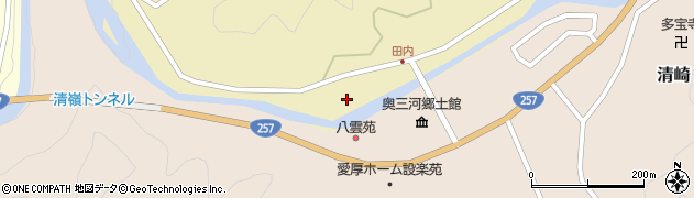 愛知県設楽町（北設楽郡）田内（西浦）周辺の地図