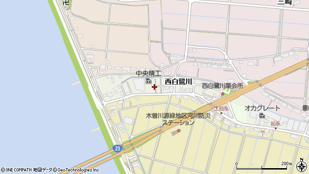 〒498-0815 三重県桑名郡木曽岬町白鷺の地図