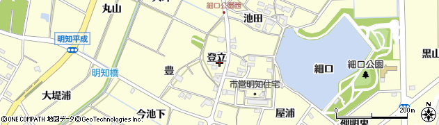 愛知県みよし市明知町登立周辺の地図