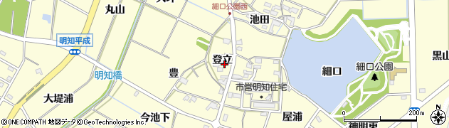 愛知県みよし市明知町（登立）周辺の地図