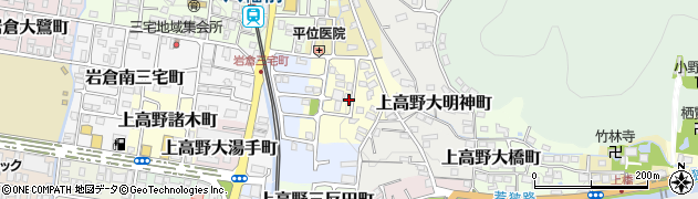 京都府京都市左京区上高野池ノ内町周辺の地図