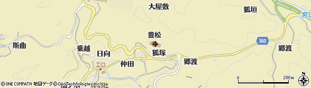 愛知県豊田市豊松町狐塚周辺の地図