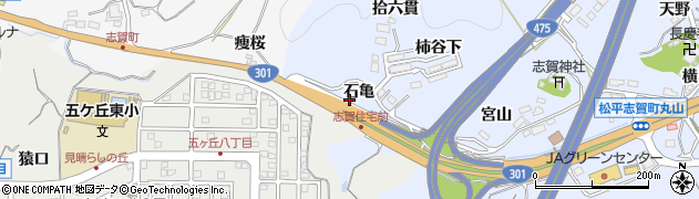 愛知県豊田市松平志賀町石亀周辺の地図