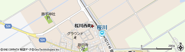 滋賀県東近江市桜川西町47周辺の地図