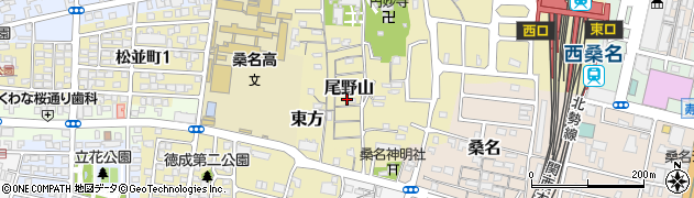 三重県桑名市尾野山周辺の地図