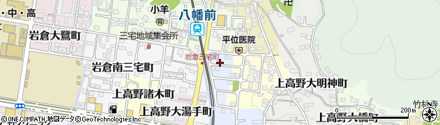 京都府京都市左京区上高野市川町周辺の地図