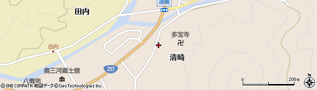 愛知県設楽町（北設楽郡）清崎（柿木貝津）周辺の地図