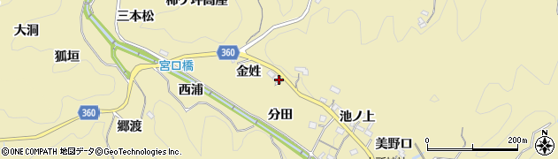 愛知県豊田市坂上町金姓周辺の地図