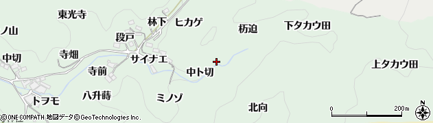 愛知県豊田市鍋田町中ト切周辺の地図