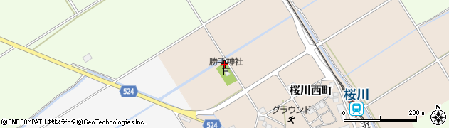 滋賀県東近江市桜川西町周辺の地図