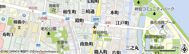 三重県桑名市田町周辺の地図