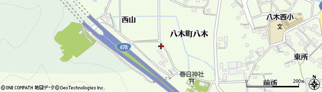 京都府南丹市八木町八木（西山）周辺の地図
