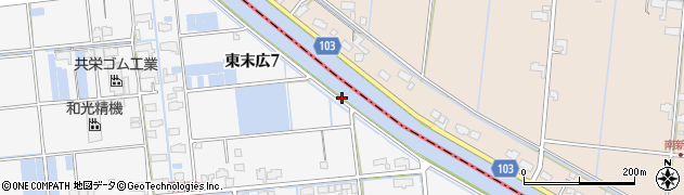 愛知県弥富市東末広町周辺の地図