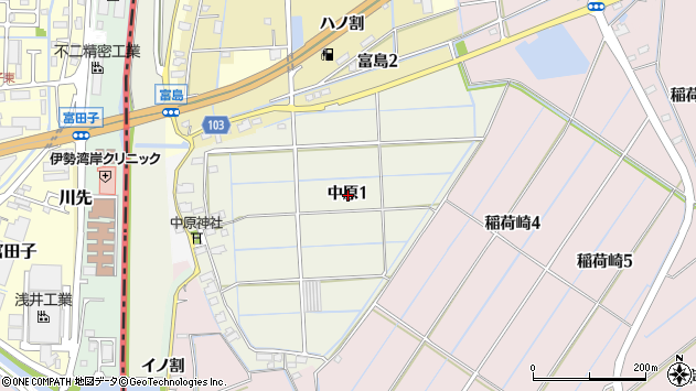 〒498-0057 愛知県弥富市中原の地図