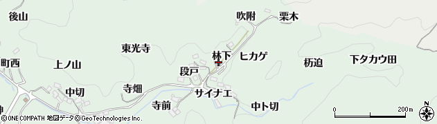 愛知県豊田市鍋田町（林下）周辺の地図